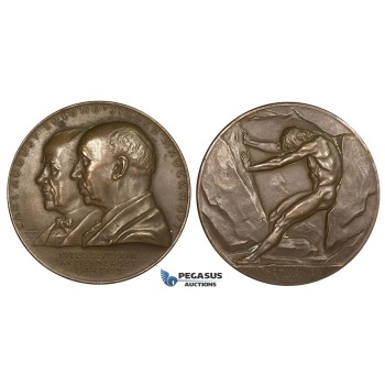 ZL33, Sweden, Bronze Medal 1939 by Lindberg, Alfred Nobel, Nitroglycerin, Nude Art