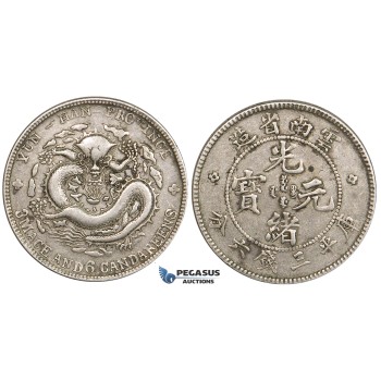 ZL41, China, Yunnan, 3 Mace 6 Candareens (50 Cents) 1907, Silver, L&M 419, VF-XF