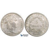 ZL45, France, Napoleon I, 5 Francs 1811-A, Paris, Silver, VF-XF, Light corrosion
