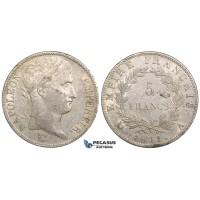 ZL46, France, Napoleon I, 5 Francs 1811-A, Paris, Silver, aXF, Cleaned