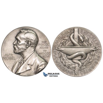 ZL60, Sweden, Silver Medal 1973 (Ø36.5mm, 11.3g) Alfred Nobel, Swedish Medical Society