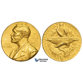 ZL76, Sweden, Alfred Nobel Award Committee, Gold Medal 1975 (Ø 26mm, 20.08g) Swedish Medical Society (Medicine) Rare!