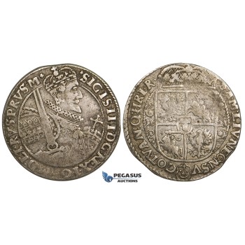 ZL96, Poland, Sigismund III, Ort (1/4 Taler) 1621 Bydgoszcz (Bromberg) Silver (7.32g) VF