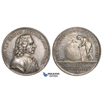 ZM135, Sweden, Silver Medal 1801 (Ø32mm, 13.02g) by Enhorning, Anders Celsius, Rare!