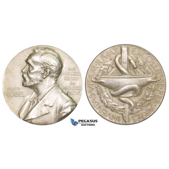 ZM139, Sweden, Silver Medal 1963 (Ø26.5mm, 11.3g) Alfred Nobel, Swedish Medical Society