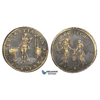 ZM167, Germany, Bronze Token Medal 1601 (Ø28mm, 5.45g) by Hans Krauwinckel, Nuremberg, Lucretia