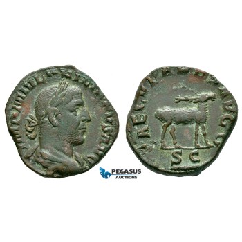 ZM174, Roman Empire, Philip I, Æ Sestertius (14.49g) Rome, 248 AD, 1000th anniversary of Rome, Stag