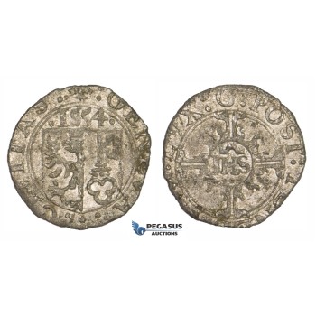 ZM190, Switzerland, Geneva, 2 Quarts (1/2 Sol or 6 Deniers) 1554 IHS, Billon (0.85g) EF, Rare! ZM190, Switzerland, Geneva, 2 Quarts (1/2 Sol or 6 Deniers) 1554 IHS, Billon (0.85g) EF, Rare!