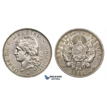 ZM193, Argentina, Peso 1882, Silver, XF