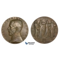 ZM242, Sweden, Gustav V, Bronze Medal (Ø60mm, 92.9g) 1914 by Lindberg, Baltic Exhibition in Malmö, Russia