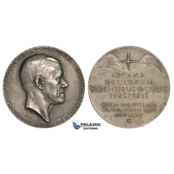 ZM245, Sweden, Silver Medal 1935 (Ø31mm, 15.47g)  Allvar Gullstrand, Ophthalmologist, Medicine
