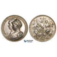 ZM264. Austria & Italy, Franz Joseph, Silver Medal 1890 (Ø48mm, 40.06g) by Scharff, Marie Valerie Wedding