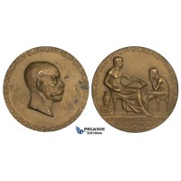 ZM265, Austria, Bronze Medal 1914 (Ø66mm, 96.5g) by Schafer, Owl, Death of Archduke Rainer