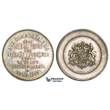 ZM268, Belgium & Turkey,  Silvered Bronze? Medal 1880 (Ø39mm, 23.18g) Aid to Turkish famine