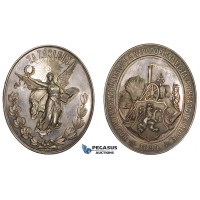 ZM270, Czech, Silver Medal 1894 (70x59mm, 78.8g) by Abraham, Agriculture Exhibition Prize