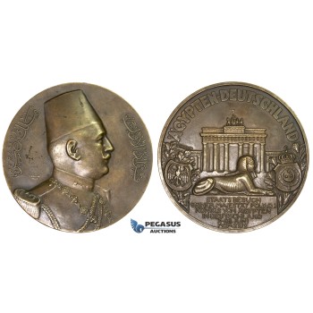 ZM271, Egypt, Bronze Medal 1929 (Ø72mm, 157.3g) by Vernier, Visit to Germany, Sphinx