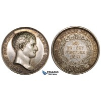 ZM273, France, Silver Medal 1840 (Ø32mm, 13.35g) by Barre, Napoleon Bonaparte, Notary