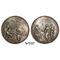 ZM279, Germany, Silver Religious Medal ND (Ø54mm, 41.3g) by Lauffer & Hautsch, Jesus, Rare!