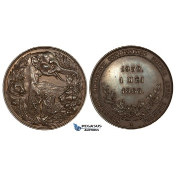 ZM291, Netherlands, Bronze Medal 1888 (Ø42mm, 30.57g) Amsterdam Zoological Cooperative