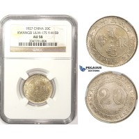 ZM317, China, Kwangsi, 20 Cents 1927, Silver, L&M 175, NGC AU58
