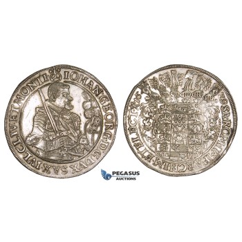 ZM330, Germany, Saxony, Joh. Georg I, Taler 1629 HI, Dresden, Silver (29.18g) Lustrous gEF