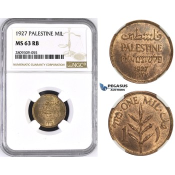 ZM427, Palestine, 1 Mil 1927, London, NGC MS63RB