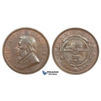 ZM453, South Africa (ZAR) Penny 1898, Red Brown UNC