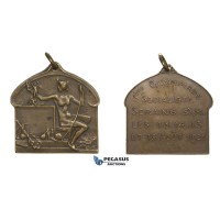 ZM458, Belgium, Bronze Medal 1921 (32x33mm, 11.37g) by Dubois, First Socialist Olympics in Seraing, Rare!