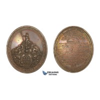 ZM459, Cuba, Havana Bronze Medal 1858 (65x55mm, 95.6g) Albear Aqueduct, Neptune Fountain