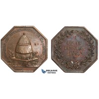 ZM46, France, Bronze Token Medal 1810 (32mm) , 17.51g) by Rogat, Masonry, Apiculture Bee Hive