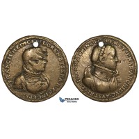 ZM469, Italy, Tuscany, Cast Bronze Renaissance Medal (Ø41mm, 33.97g) Francesco I & Joanna of Austria