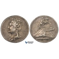 ZM473, Russia, Catherine II, Silver Token Medal 1782 (Ø23.5mm, 6.69g) Equestrian Statue of Peter I