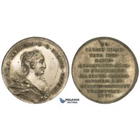 ZM474, Sweden, Silvered Bronze Medal (1720) (Ø34mm, 14.5g) by Hedlinger, Ulrika Eleonora