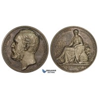 ZM476, Sweden, Oscar II, Silver Medal 1886 (Ø43.5, 38.2g) by Lindberg, Apiculture, Bee Hive