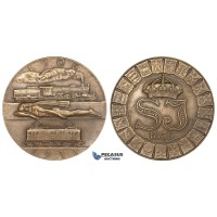 ZM479, Sweden, Bronze Art Deco Medal 1931 (Ø50mm, 47.9g) by Sporrong & Co., Train, Railroad