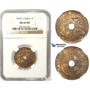 ZM54, French Indo-China, 1 Centime 1920, San Francisco, NGC MS64RB