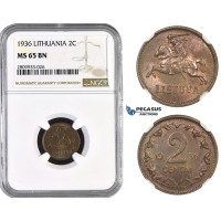 ZM591, Lithuania, 2 Centai 1936, NGC MS65BN