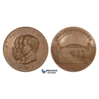 ZM653, Germany, Wilhelm II, Bronze Medal 1895 (Ø60mm, 78g) by Lauer, Kiel Canal, Ships