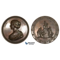 ZM658, Sweden, Bronze Medal 1848 (Ø78mm, 252g) by Lundgren, Jenny Lind, Rare!