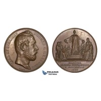 ZM659, Sweden, Karl XV, Bronze Medal 1866 (Ø58mm, 81g) by Ericsson, Stockholm Industry Exhibition
