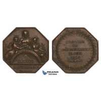 ZM668, France, Bronze Masonic Token Medal 1843 (Ø34mm, 18.8g) by Montagny