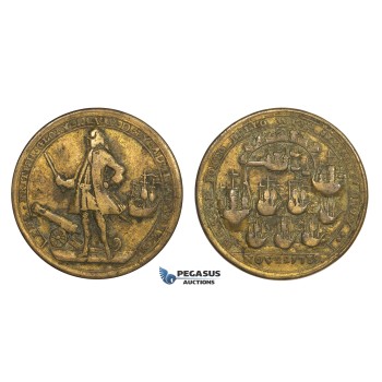 ZM670, Great Britain, Brass Medal 1739 (Ø40mm, 14.5g) Admiral Vernon, Capture of Portobello
