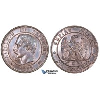 ZM681, France, Napoleon III, 10 Centimes 1853-D, Lyon, Prooflike UNC (Light cleaning)