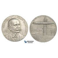 ZM697, Germany, Aluminum Medal 1908 (Ø32.8mm, 5.81g) Graf Zeppelin, Friedrichshafen - Mainz