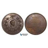 ZM705, Sweden, Bronze Medal 1858 (Ø56mm, 65.5g)  Hippocrates, Berzelius, Medicine Association