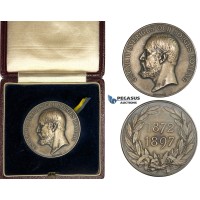 ZM708, Sweden, Silver Medal 1897 (Ø39.2, 27g) by Lindberg, 25 Years of Reign