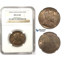 ZM71, Hong Kong, Edward VII, 1 Cent 1905-H, Heaton, NGC MS64BN