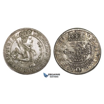 ZM712, Austria, Archduke Leopold, Taler 1632, Hall, Silver (28.45g) Cleaned long ago, deposits, aXF