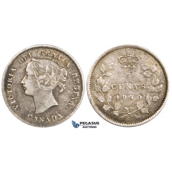 ZM731, Canada, Victoria, 5 Cents 1870, Silver, Toned VF