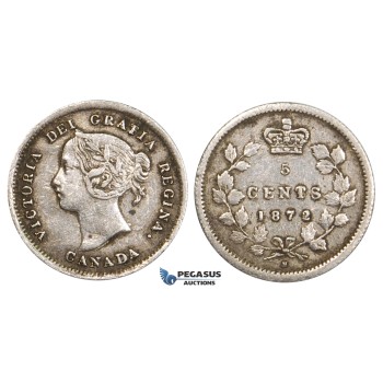 ZM732, Canada, Victoria, 5 Cents 1872-H, Heaton, Silver, gVF (lightly cleaned)